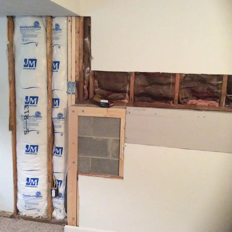 Wall insulation replacement during Basement Flood Cleanup in Spokane